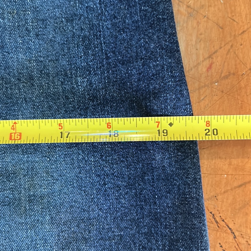 Denim Maxi Skirt stylish straight slits high waist belt loops 5 pockets vintage - Picture 11 of 12